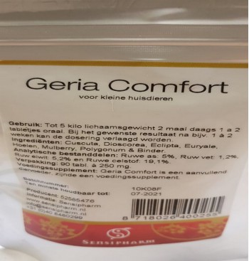 Product: Geria Comfort 90 st Ouderdoms formule 